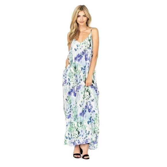 Love Stitch Light Cocoon Floral Maxi Dress - S - Picture 1 of 7